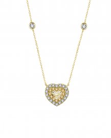 MULTI TONE HEART SHAPE DIAMOND NECKLACE (TN599)
